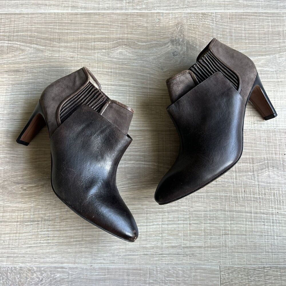 Derek Lam 10 Crosby Womens Bootie Sz 6 Brown Leather Suede Structured Ankle Shoe